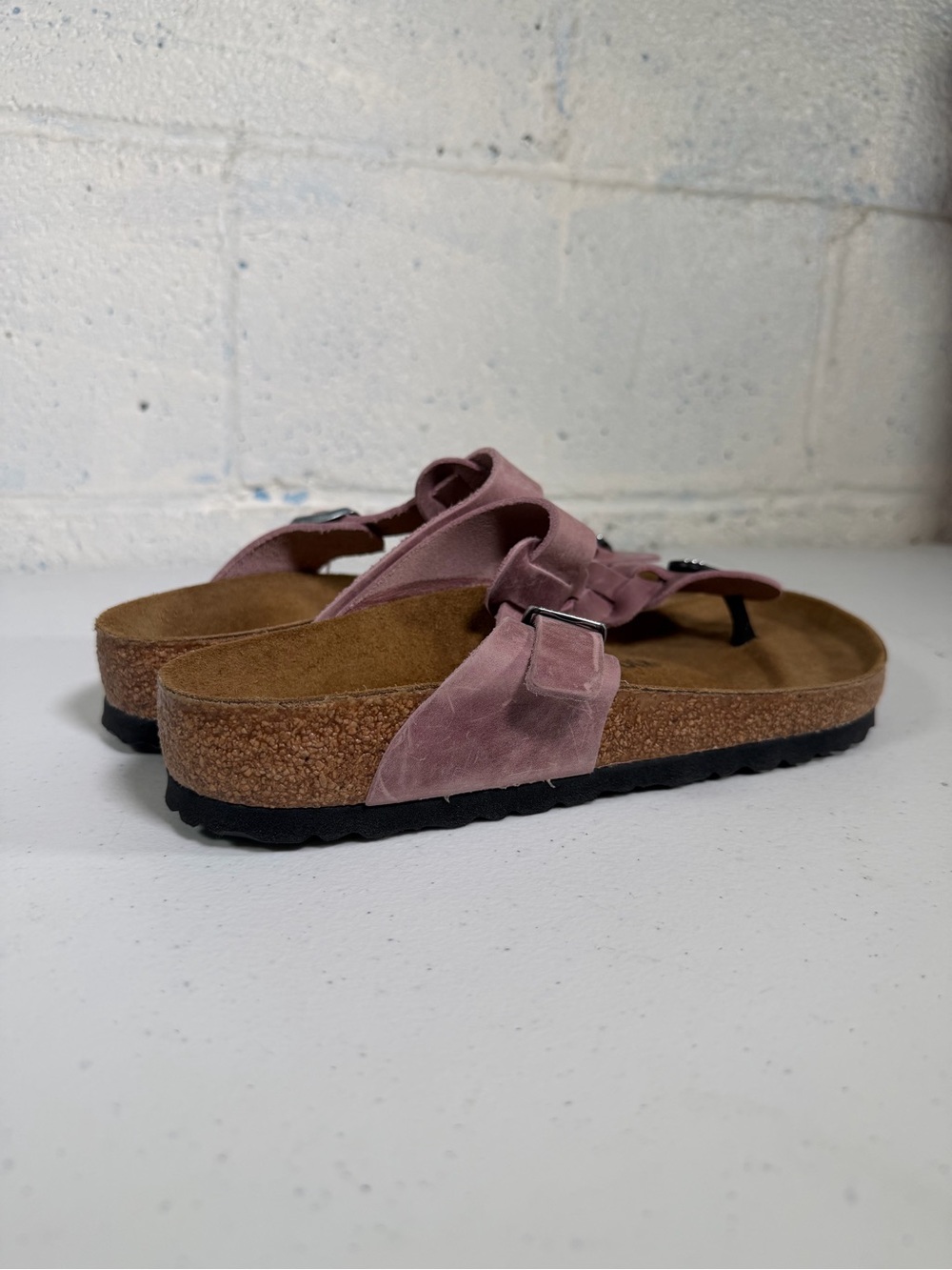 Birkenstock Gizeh Braided Suede Leather Sandals Dusty Pink Women’s EU 39 US 8 - Picture 4 of 5